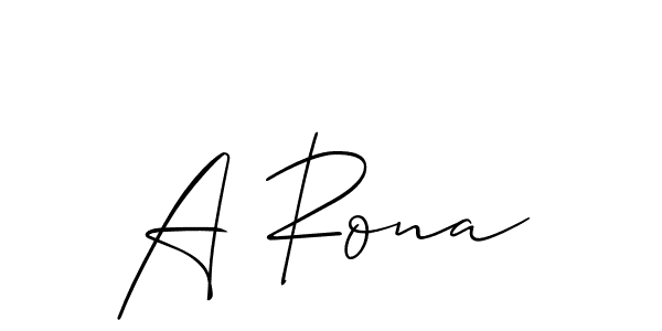 Also You can easily find your signature by using the search form. We will create A Rona name handwritten signature images for you free of cost using Allison_Script sign style. A Rona signature style 2 images and pictures png