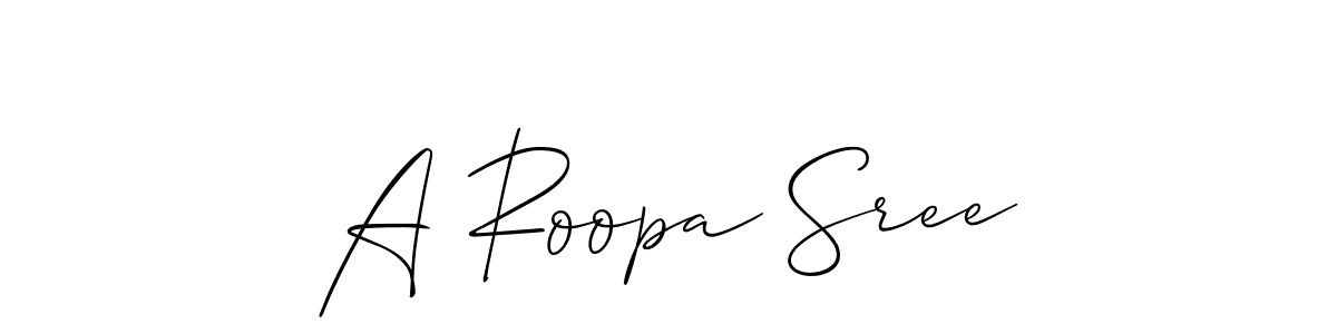 Make a beautiful signature design for name A Roopa Sree. With this signature (Allison_Script) style, you can create a handwritten signature for free. A Roopa Sree signature style 2 images and pictures png
