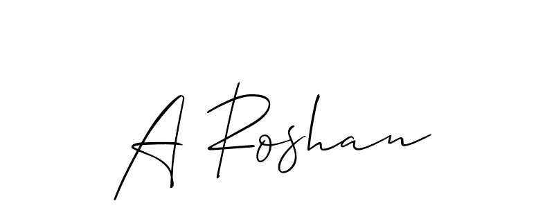 if you are searching for the best signature style for your name A Roshan. so please give up your signature search. here we have designed multiple signature styles  using Allison_Script. A Roshan signature style 2 images and pictures png