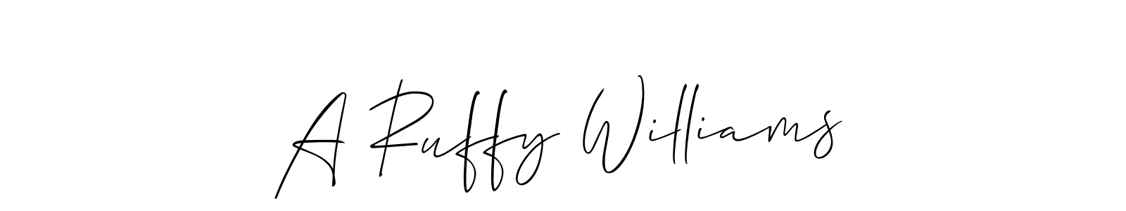 Allison_Script is a professional signature style that is perfect for those who want to add a touch of class to their signature. It is also a great choice for those who want to make their signature more unique. Get A Ruffy Williams name to fancy signature for free. A Ruffy Williams signature style 2 images and pictures png