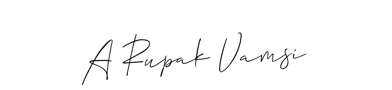 Design your own signature with our free online signature maker. With this signature software, you can create a handwritten (Allison_Script) signature for name A Rupak Vamsi. A Rupak Vamsi signature style 2 images and pictures png