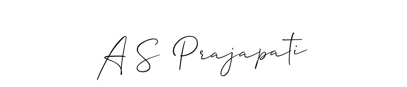 How to make A S  Prajapati signature? Allison_Script is a professional autograph style. Create handwritten signature for A S  Prajapati name. A S  Prajapati signature style 2 images and pictures png