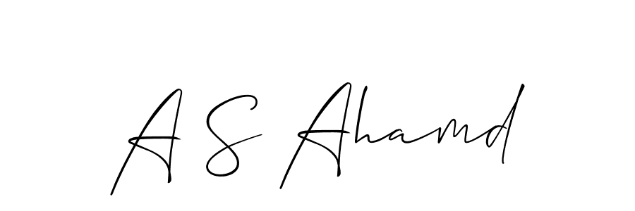 Design your own signature with our free online signature maker. With this signature software, you can create a handwritten (Allison_Script) signature for name A S Ahamd. A S Ahamd signature style 2 images and pictures png