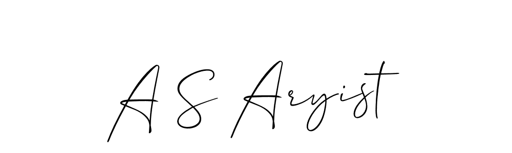 Similarly Allison_Script is the best handwritten signature design. Signature creator online .You can use it as an online autograph creator for name A S Aryist. A S Aryist signature style 2 images and pictures png