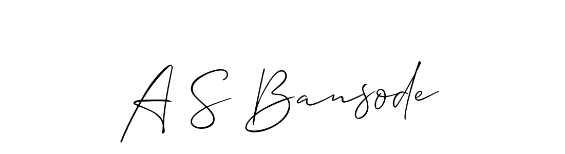 Make a short A S Bansode signature style. Manage your documents anywhere anytime using Allison_Script. Create and add eSignatures, submit forms, share and send files easily. A S Bansode signature style 2 images and pictures png