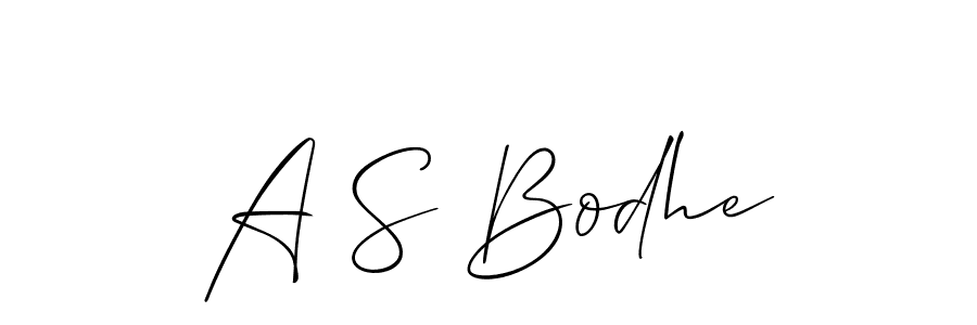 Make a beautiful signature design for name A S Bodhe. With this signature (Allison_Script) style, you can create a handwritten signature for free. A S Bodhe signature style 2 images and pictures png