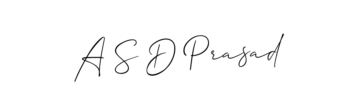 Allison_Script is a professional signature style that is perfect for those who want to add a touch of class to their signature. It is also a great choice for those who want to make their signature more unique. Get A S D Prasad name to fancy signature for free. A S D Prasad signature style 2 images and pictures png
