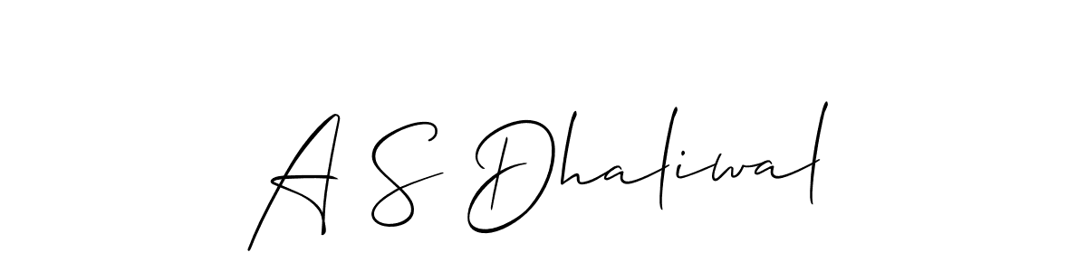 A S Dhaliwal stylish signature style. Best Handwritten Sign (Allison_Script) for my name. Handwritten Signature Collection Ideas for my name A S Dhaliwal. A S Dhaliwal signature style 2 images and pictures png