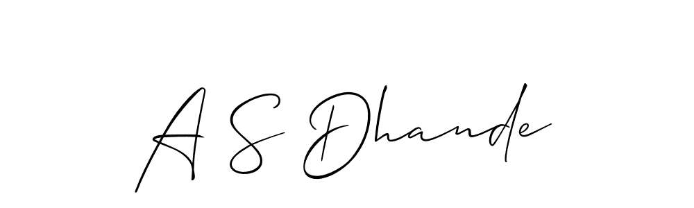 Make a beautiful signature design for name A S Dhande. Use this online signature maker to create a handwritten signature for free. A S Dhande signature style 2 images and pictures png