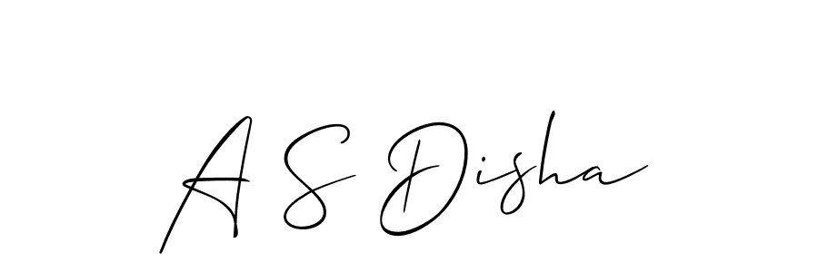 How to Draw A S Disha signature style? Allison_Script is a latest design signature styles for name A S Disha. A S Disha signature style 2 images and pictures png