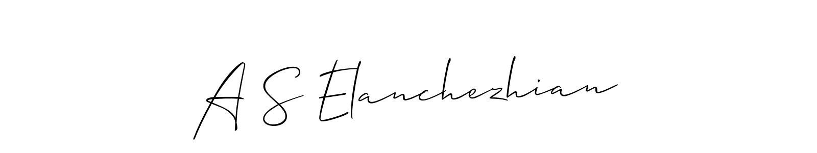 Allison_Script is a professional signature style that is perfect for those who want to add a touch of class to their signature. It is also a great choice for those who want to make their signature more unique. Get A S Elanchezhian name to fancy signature for free. A S Elanchezhian signature style 2 images and pictures png