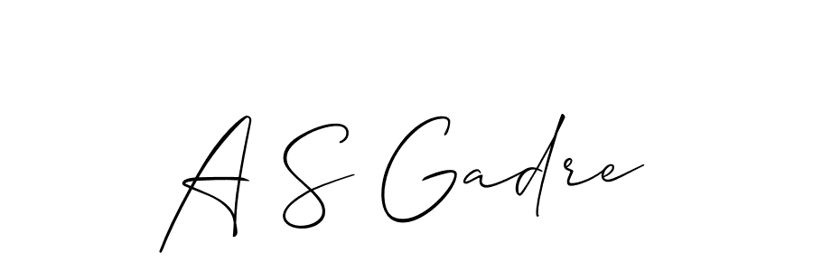 The best way (Allison_Script) to make a short signature is to pick only two or three words in your name. The name A S Gadre include a total of six letters. For converting this name. A S Gadre signature style 2 images and pictures png