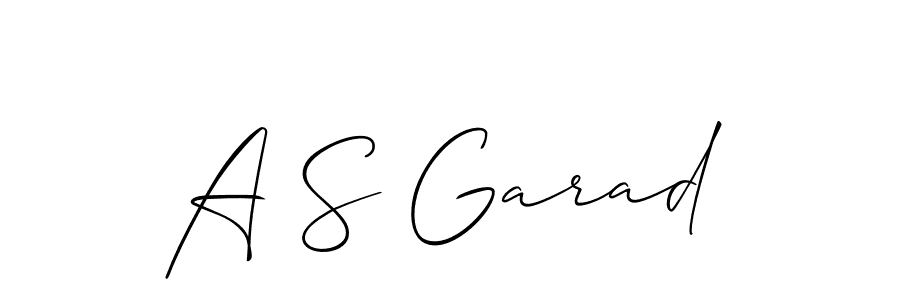 It looks lik you need a new signature style for name A S Garad. Design unique handwritten (Allison_Script) signature with our free signature maker in just a few clicks. A S Garad signature style 2 images and pictures png