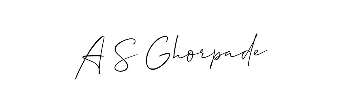 Also we have A S Ghorpade name is the best signature style. Create professional handwritten signature collection using Allison_Script autograph style. A S Ghorpade signature style 2 images and pictures png