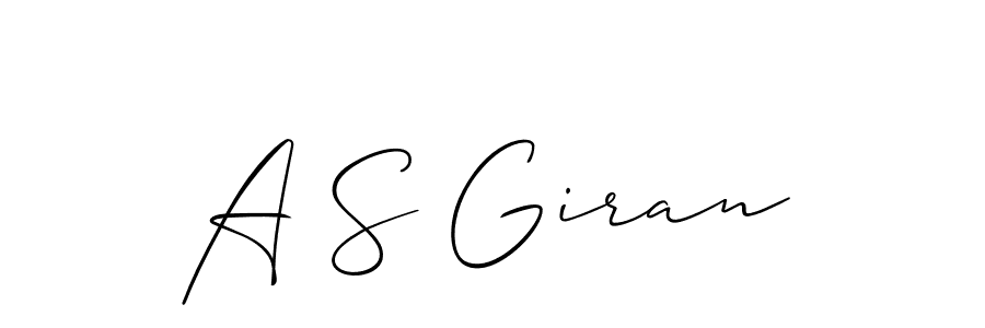 Allison_Script is a professional signature style that is perfect for those who want to add a touch of class to their signature. It is also a great choice for those who want to make their signature more unique. Get A S Giran name to fancy signature for free. A S Giran signature style 2 images and pictures png