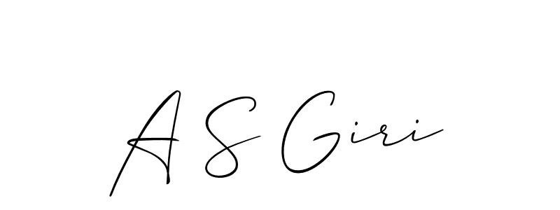 Make a beautiful signature design for name A S Giri. With this signature (Allison_Script) style, you can create a handwritten signature for free. A S Giri signature style 2 images and pictures png