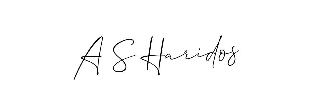 Allison_Script is a professional signature style that is perfect for those who want to add a touch of class to their signature. It is also a great choice for those who want to make their signature more unique. Get A S Haridos name to fancy signature for free. A S Haridos signature style 2 images and pictures png