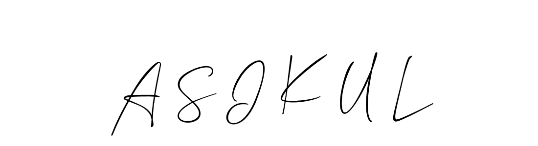 How to Draw A S I K U L signature style? Allison_Script is a latest design signature styles for name A S I K U L. A S I K U L signature style 2 images and pictures png