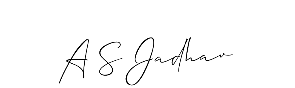 Make a beautiful signature design for name A S Jadhav. With this signature (Allison_Script) style, you can create a handwritten signature for free. A S Jadhav signature style 2 images and pictures png