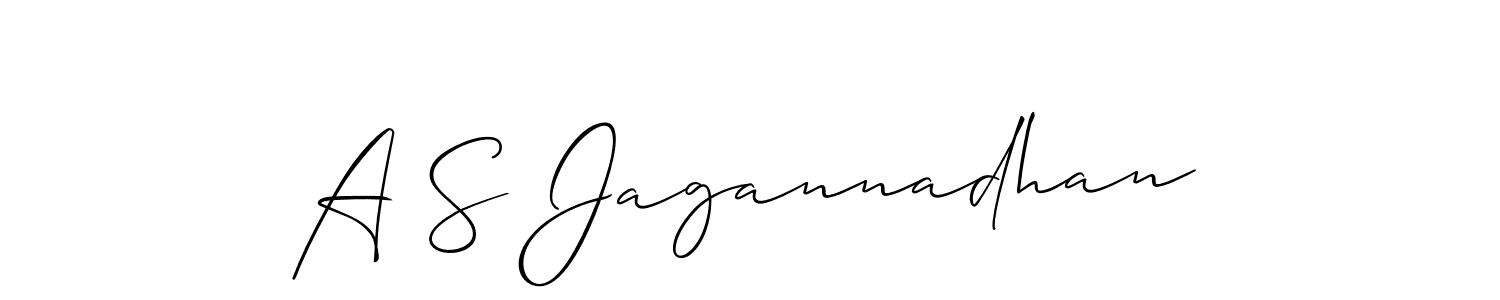 Make a beautiful signature design for name A S Jagannadhan. With this signature (Allison_Script) style, you can create a handwritten signature for free. A S Jagannadhan signature style 2 images and pictures png