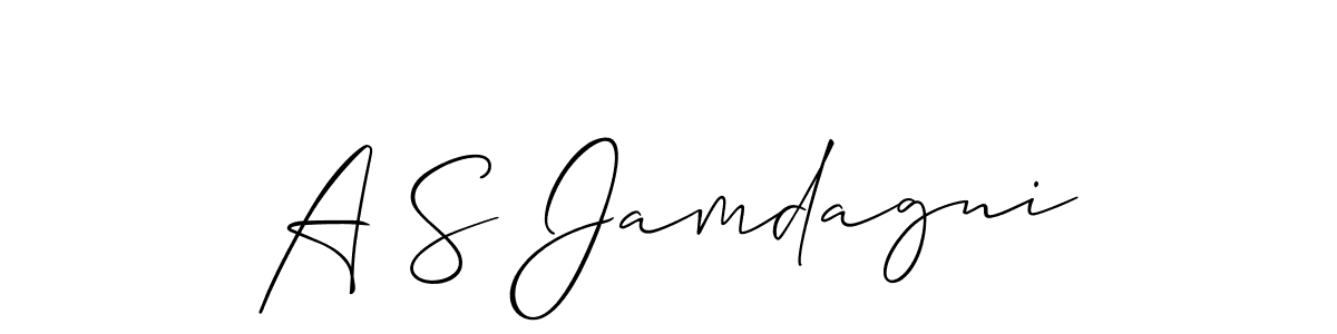 Design your own signature with our free online signature maker. With this signature software, you can create a handwritten (Allison_Script) signature for name A S Jamdagni. A S Jamdagni signature style 2 images and pictures png