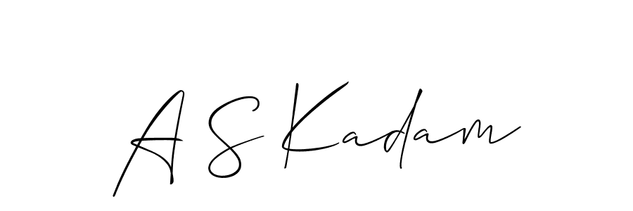 Use a signature maker to create a handwritten signature online. With this signature software, you can design (Allison_Script) your own signature for name A S Kadam. A S Kadam signature style 2 images and pictures png