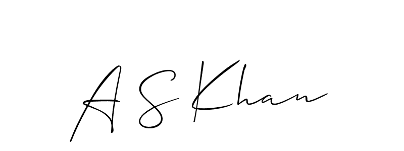 The best way (Allison_Script) to make a short signature is to pick only two or three words in your name. The name A S Khan include a total of six letters. For converting this name. A S Khan signature style 2 images and pictures png