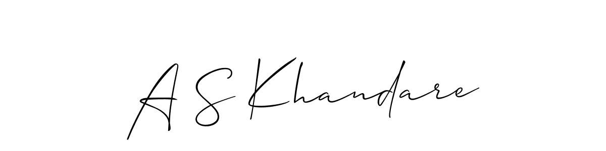 How to make A S Khandare name signature. Use Allison_Script style for creating short signs online. This is the latest handwritten sign. A S Khandare signature style 2 images and pictures png