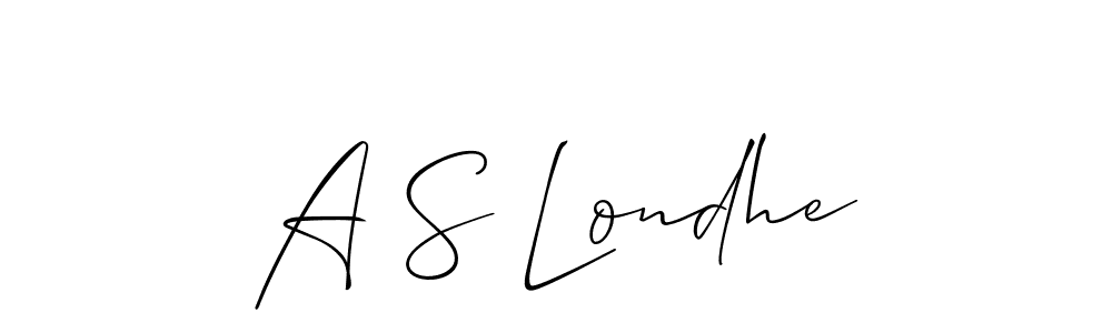 How to make A S Londhe name signature. Use Allison_Script style for creating short signs online. This is the latest handwritten sign. A S Londhe signature style 2 images and pictures png