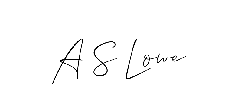 Use a signature maker to create a handwritten signature online. With this signature software, you can design (Allison_Script) your own signature for name A S Lowe. A S Lowe signature style 2 images and pictures png