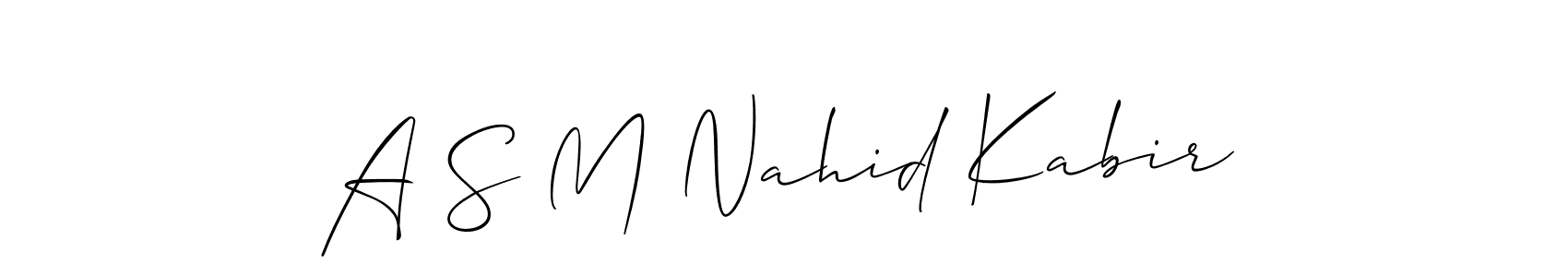 You should practise on your own different ways (Allison_Script) to write your name (A S M Nahid Kabir) in signature. don't let someone else do it for you. A S M Nahid Kabir signature style 2 images and pictures png