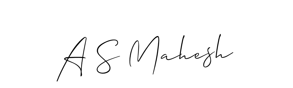 Use a signature maker to create a handwritten signature online. With this signature software, you can design (Allison_Script) your own signature for name A S Mahesh. A S Mahesh signature style 2 images and pictures png