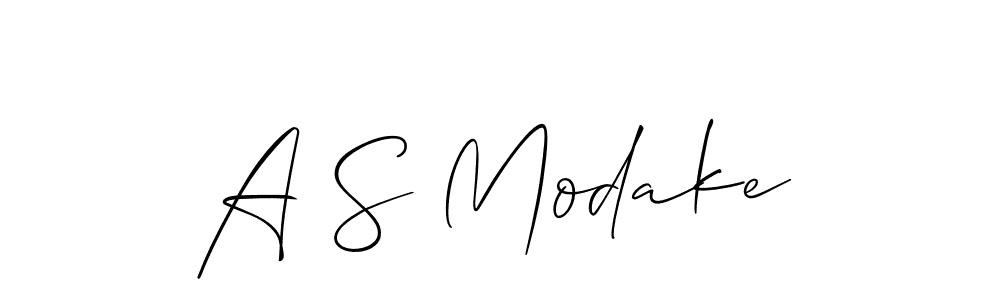 The best way (Allison_Script) to make a short signature is to pick only two or three words in your name. The name A S Modake include a total of six letters. For converting this name. A S Modake signature style 2 images and pictures png