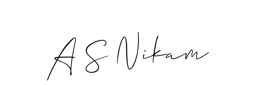 A S Nikam stylish signature style. Best Handwritten Sign (Allison_Script) for my name. Handwritten Signature Collection Ideas for my name A S Nikam. A S Nikam signature style 2 images and pictures png
