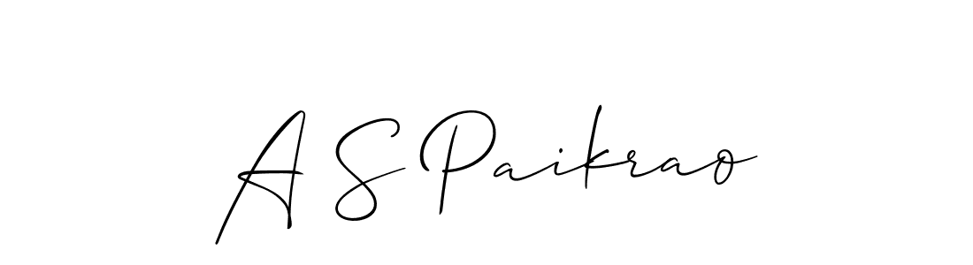 if you are searching for the best signature style for your name A S Paikrao. so please give up your signature search. here we have designed multiple signature styles  using Allison_Script. A S Paikrao signature style 2 images and pictures png