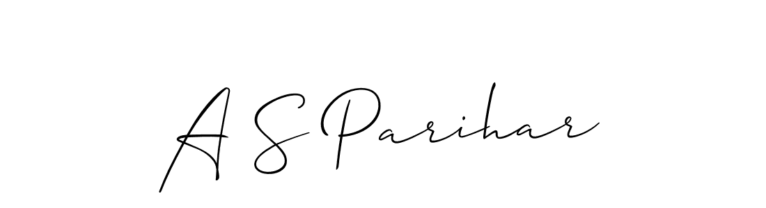 A S Parihar stylish signature style. Best Handwritten Sign (Allison_Script) for my name. Handwritten Signature Collection Ideas for my name A S Parihar. A S Parihar signature style 2 images and pictures png