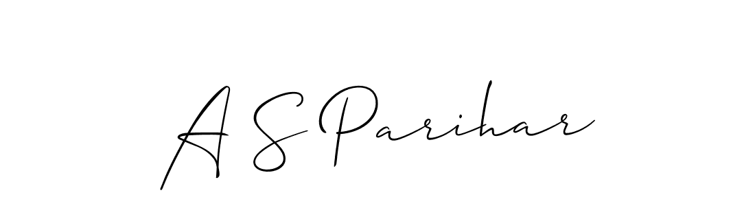 Also You can easily find your signature by using the search form. We will create A S Parihar name handwritten signature images for you free of cost using Allison_Script sign style. A S Parihar signature style 2 images and pictures png