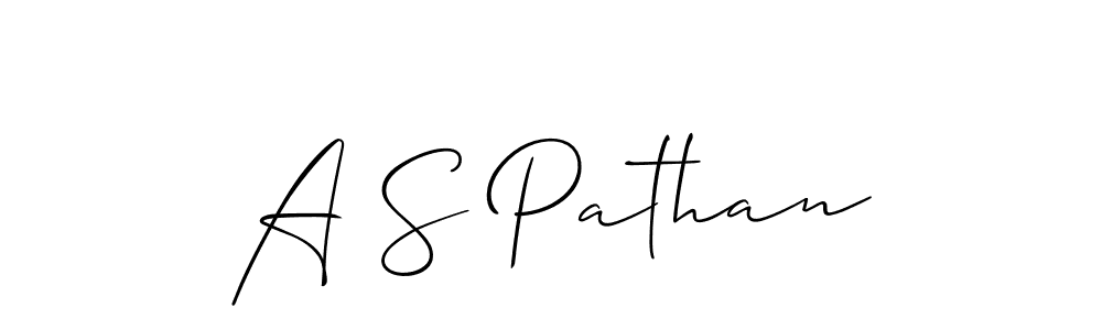 How to make A S Pathan name signature. Use Allison_Script style for creating short signs online. This is the latest handwritten sign. A S Pathan signature style 2 images and pictures png