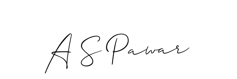 Create a beautiful signature design for name A S Pawar. With this signature (Allison_Script) fonts, you can make a handwritten signature for free. A S Pawar signature style 2 images and pictures png