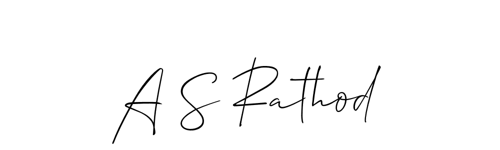 Make a beautiful signature design for name A S Rathod. With this signature (Allison_Script) style, you can create a handwritten signature for free. A S Rathod signature style 2 images and pictures png