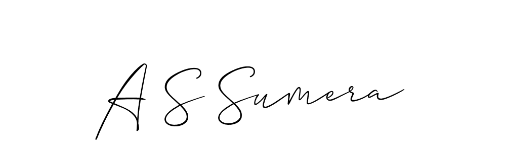 Make a beautiful signature design for name A S Sumera. With this signature (Allison_Script) style, you can create a handwritten signature for free. A S Sumera signature style 2 images and pictures png