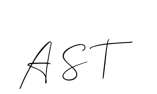 The best way (Allison_Script) to make a short signature is to pick only two or three words in your name. The name A S T include a total of six letters. For converting this name. A S T signature style 2 images and pictures png