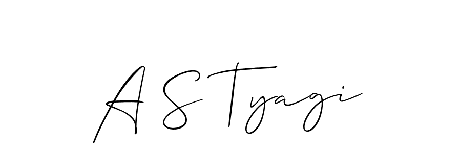 A S Tyagi stylish signature style. Best Handwritten Sign (Allison_Script) for my name. Handwritten Signature Collection Ideas for my name A S Tyagi. A S Tyagi signature style 2 images and pictures png