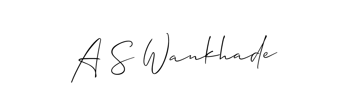 Make a beautiful signature design for name A S Wankhade. With this signature (Allison_Script) style, you can create a handwritten signature for free. A S Wankhade signature style 2 images and pictures png