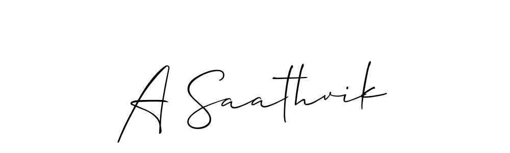 Similarly Allison_Script is the best handwritten signature design. Signature creator online .You can use it as an online autograph creator for name A Saathvik. A Saathvik signature style 2 images and pictures png