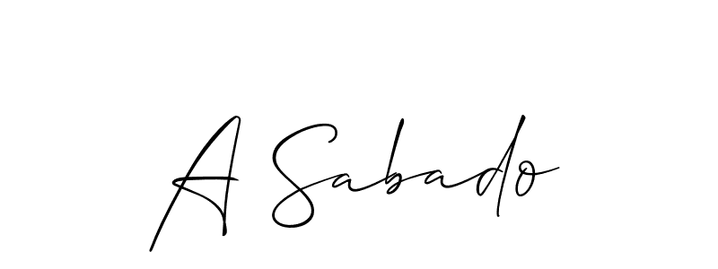 Design your own signature with our free online signature maker. With this signature software, you can create a handwritten (Allison_Script) signature for name A Sabado. A Sabado signature style 2 images and pictures png