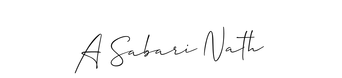 Make a beautiful signature design for name A Sabari Nath. With this signature (Allison_Script) style, you can create a handwritten signature for free. A Sabari Nath signature style 2 images and pictures png