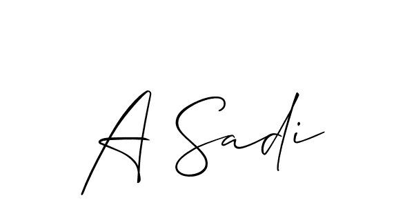 How to make A Sadi signature? Allison_Script is a professional autograph style. Create handwritten signature for A Sadi name. A Sadi signature style 2 images and pictures png
