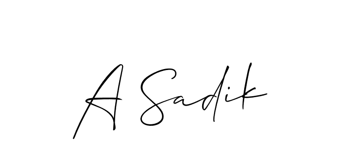 It looks lik you need a new signature style for name A Sadik. Design unique handwritten (Allison_Script) signature with our free signature maker in just a few clicks. A Sadik signature style 2 images and pictures png