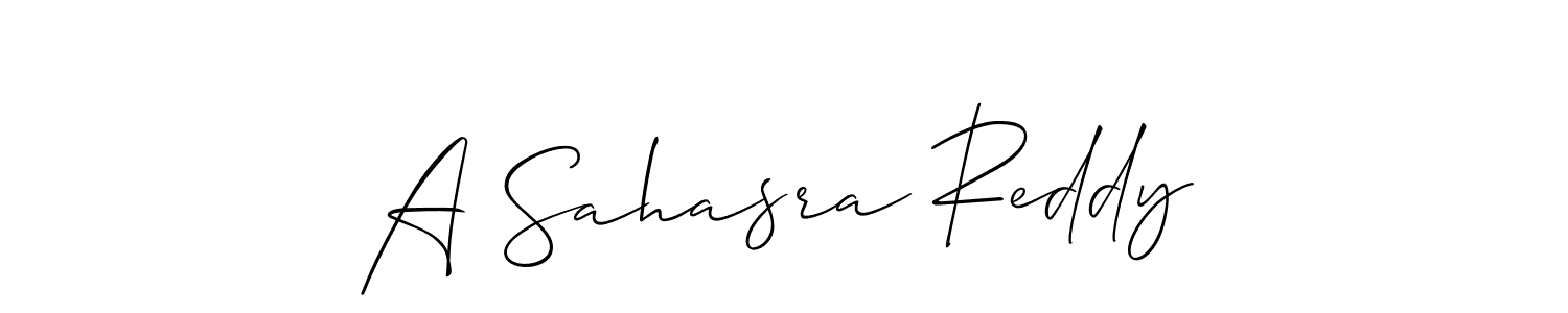 How to Draw A Sahasra Reddy signature style? Allison_Script is a latest design signature styles for name A Sahasra Reddy. A Sahasra Reddy signature style 2 images and pictures png